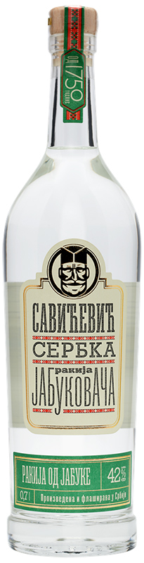 Водка плодовая Сербка Ракия Ябуковача/Сербская ракия яблочная креп 42%, емк 0,7л