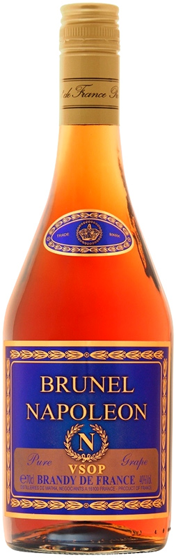 БРЕНДИ "Брюнель Наполеон VSOP" креп 40%, емк 0.7л.