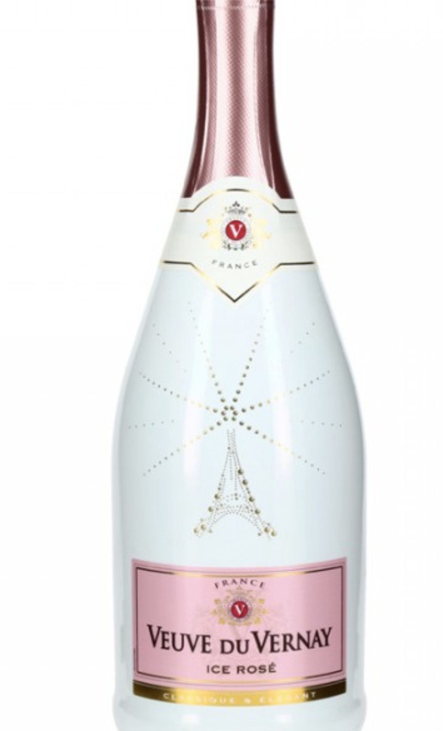 Этикетка Игристое вино Вев де Вернэ Айс Розе, розовое полусладкое, 0.75 л
