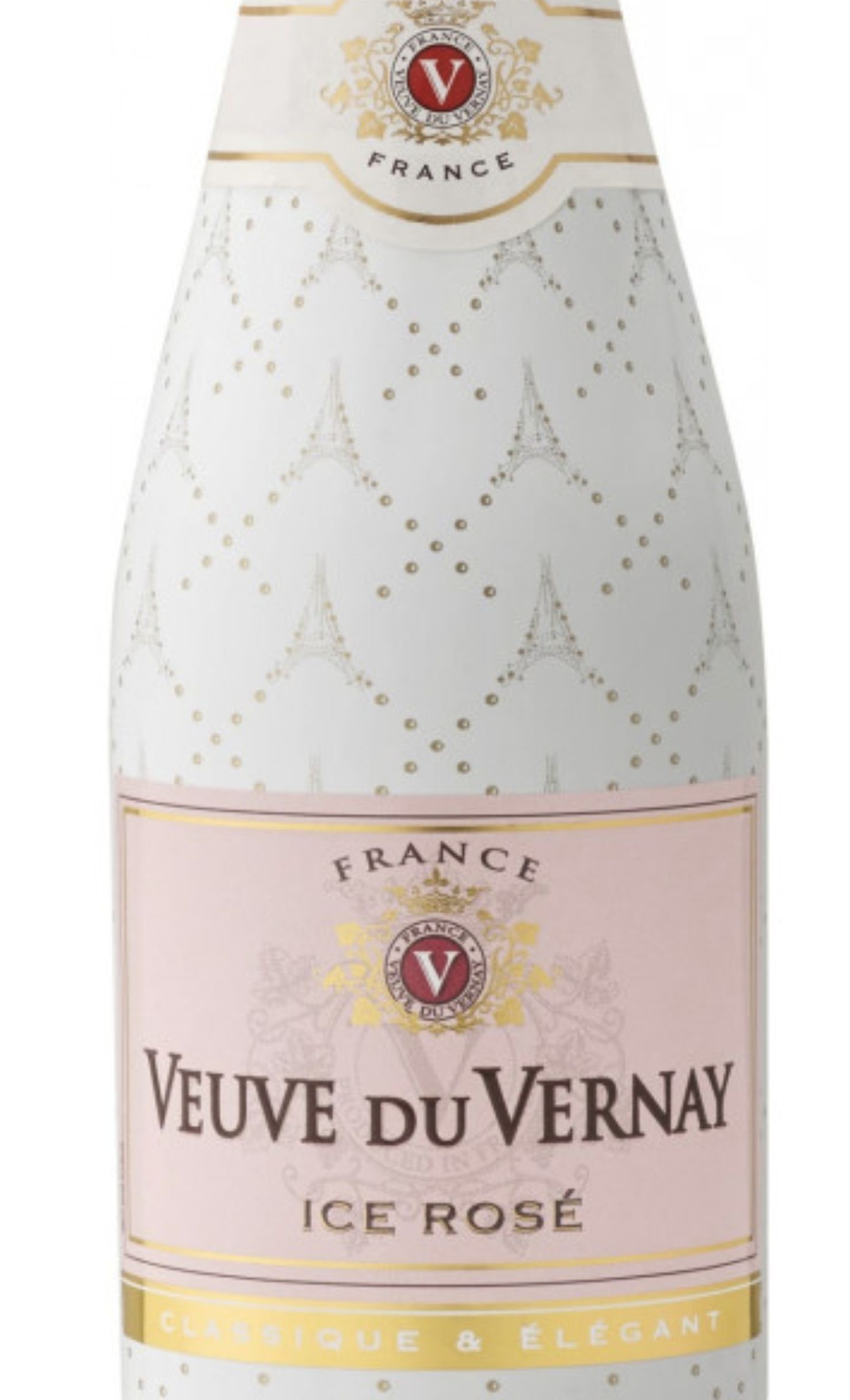 Этикетка Игристое вино Вев де Вернэ Айс Розе, розовое полусладкое, 0.2 л
