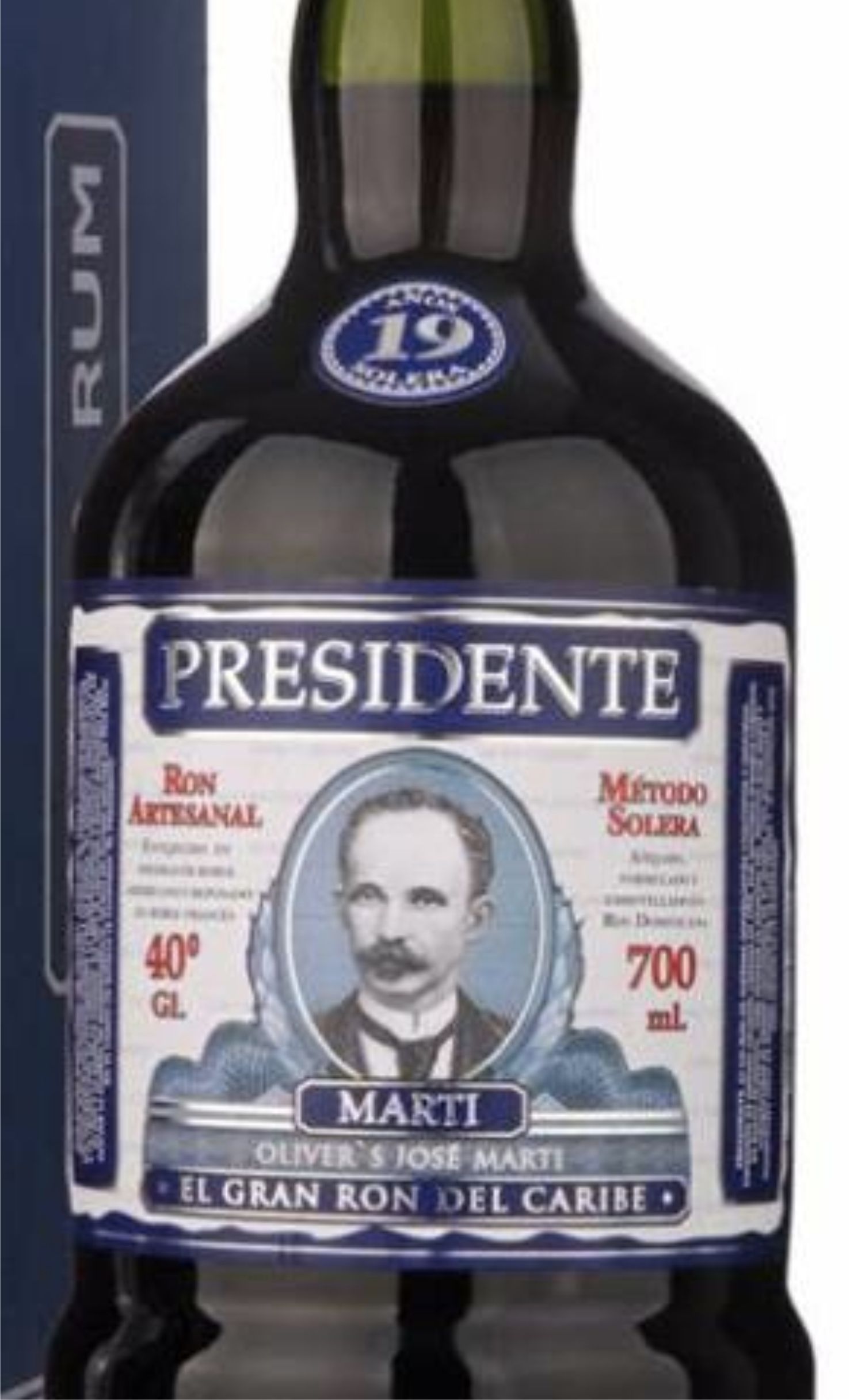 Этикетка Крепкий спиртной напиток "Ром Президент 19 лет"  в п/у креп  40,0%, емк 0,7л