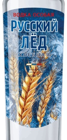Этикетка ВОДКА особая "Русский лед хлебная" креп 38%, емк 0.5л.