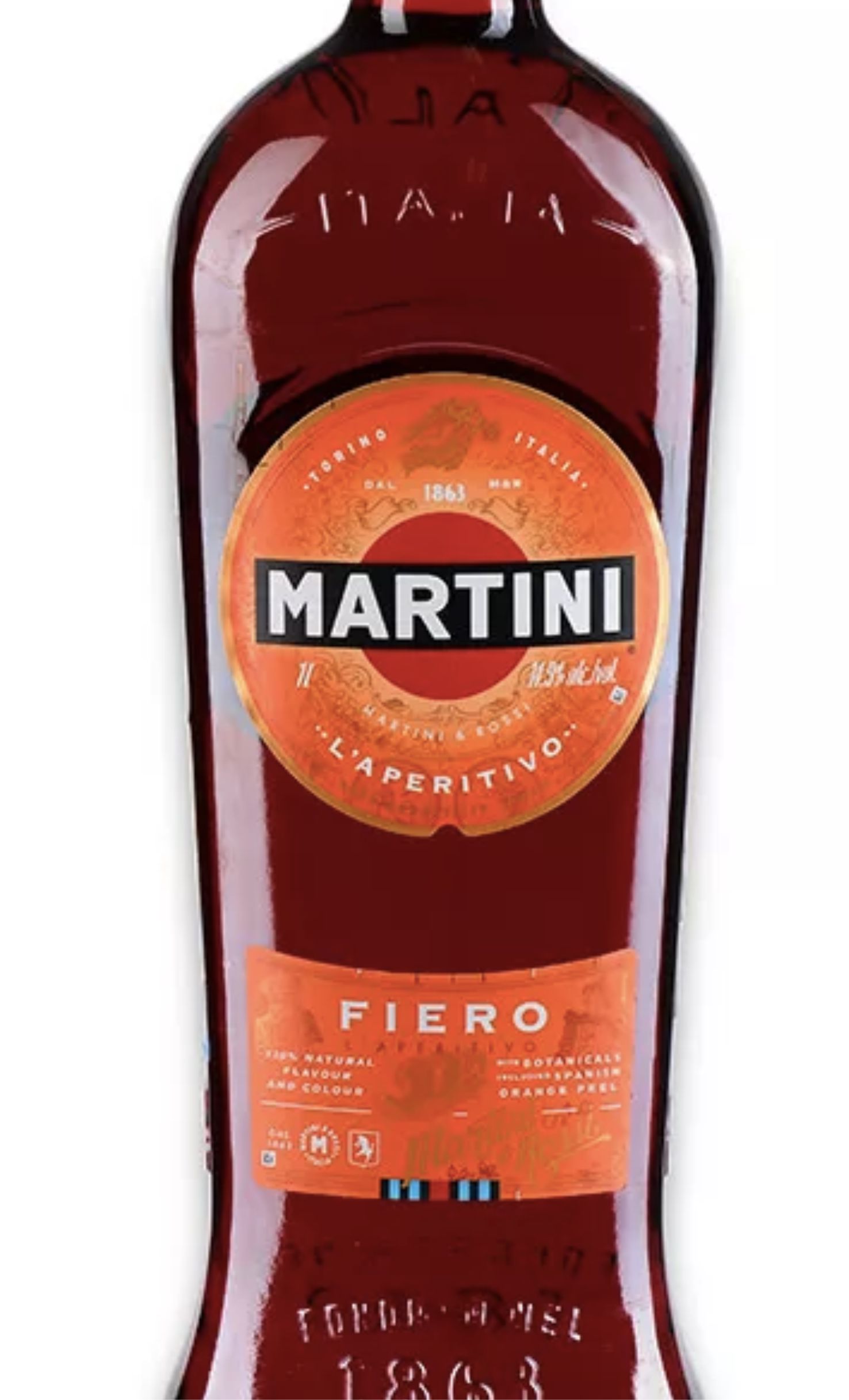 Этикетка Ароматизированный виноградный напиток сладкий  Мартини Фиеро креп 14.9%, емк 1.0л.