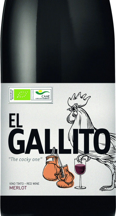 Этикетка Эль Галлито. Саль де Фиеста сухое красное, сод. спирта 14%об., в с/бут емк 0,75л