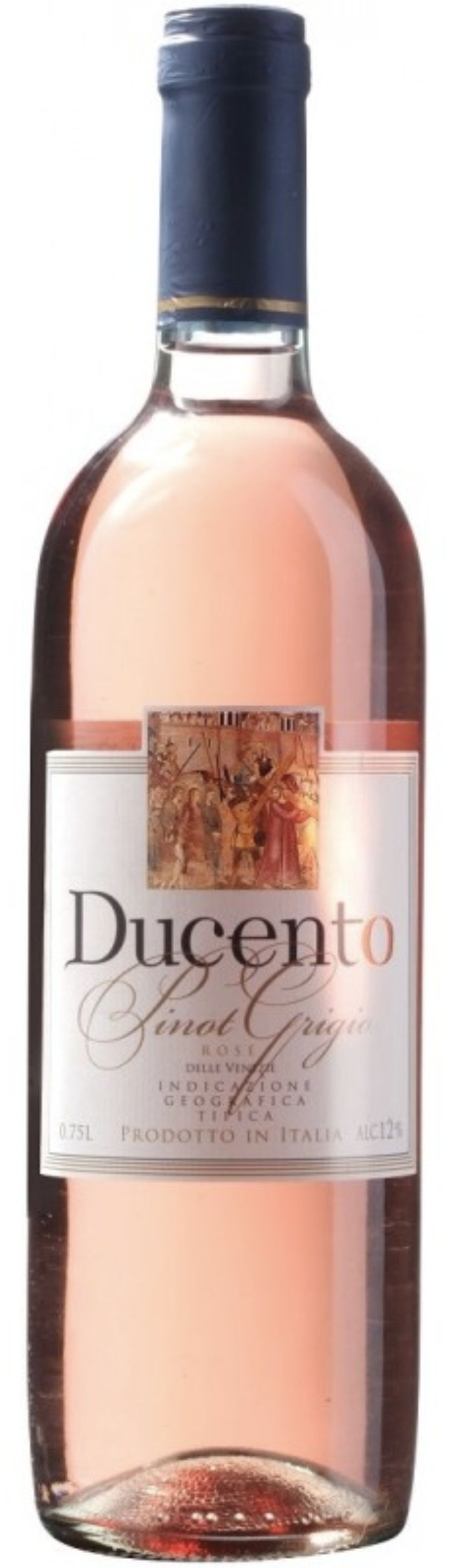 Вино сухое розовое Пино Гриджо Розе. Дученто, сод. сп. 12% об., в с/бут емк 0,75 л.