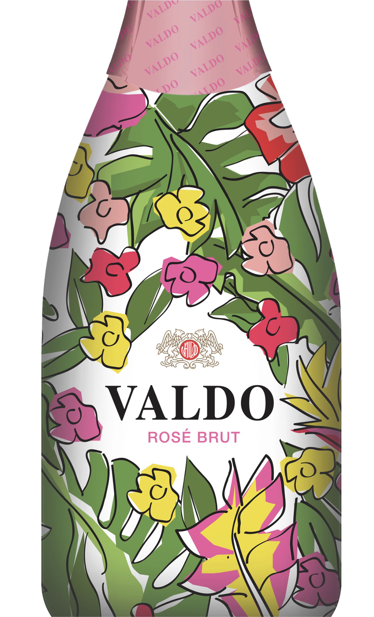 Этикетка Игристое вино Вальдо "Флорал Эдишн", розовое брют, 0.75 л
