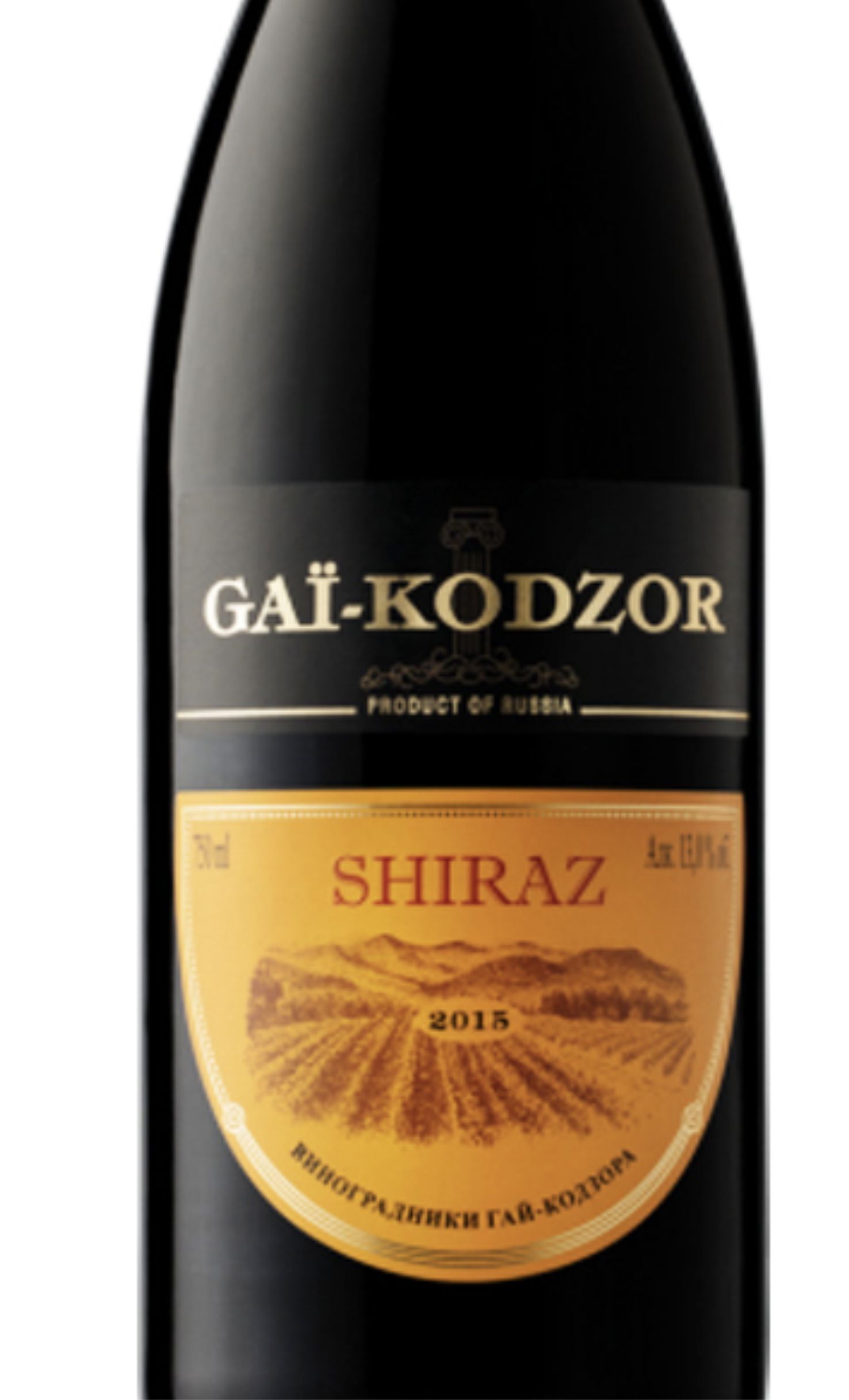 Этикетка Вино сухое красное "ГАЙ-КОДЗОР ШИРАЗ" (GAI-KODZOR SHIRAZ), 2019г, креп 14%, емк 0,75л