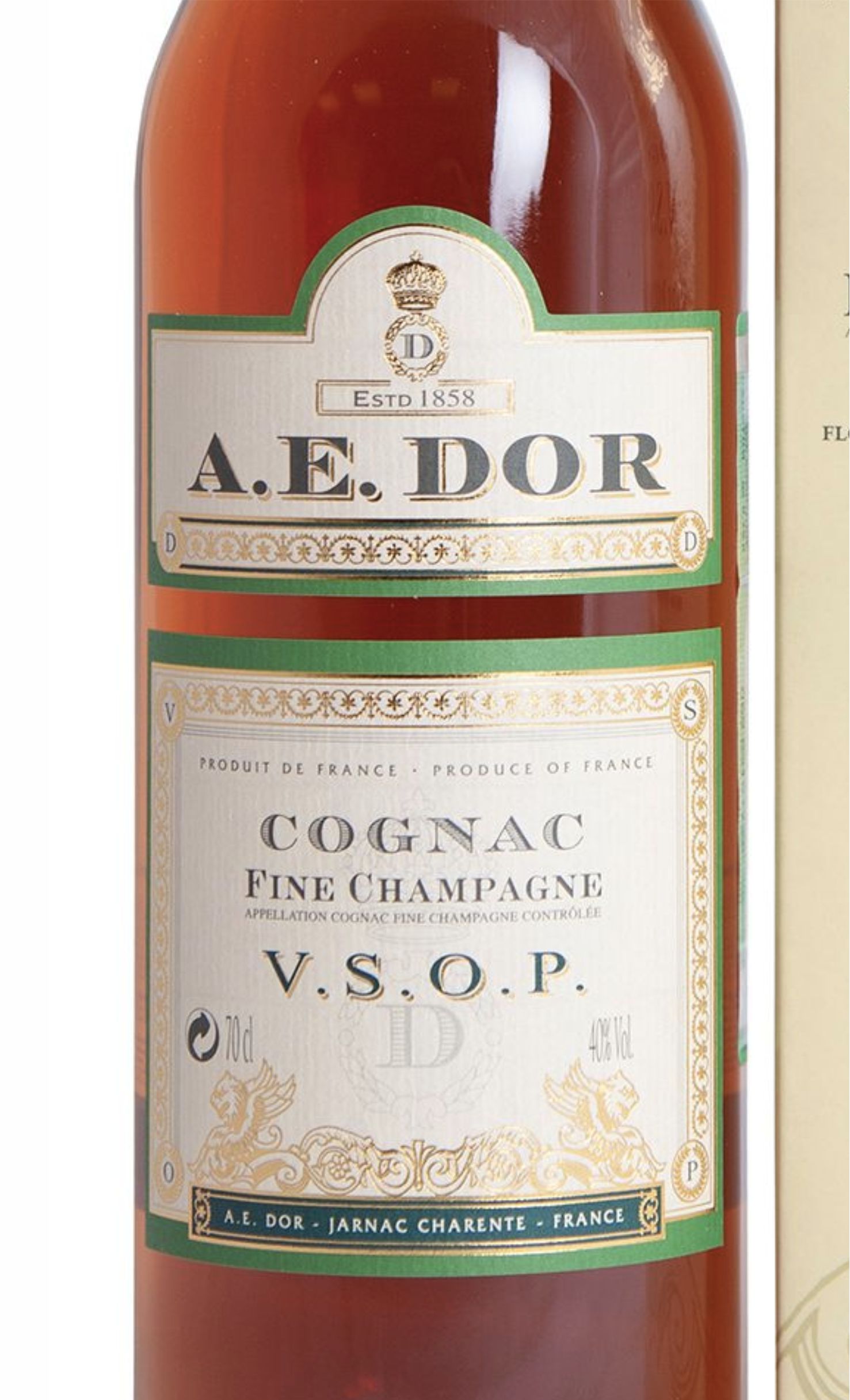 Этикетка Коньяк А.Е.Дор Рар Фин Шампань VSOP, 0.05 л