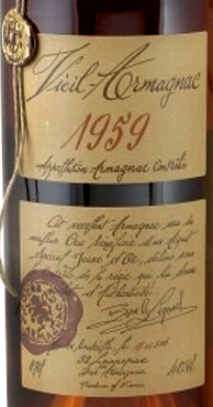 Этикетка Барон Г. Легран Ба Арманьяк 1959 0.7л. п/у (дерево)