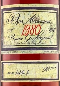 Этикетка Бренди Барон Г. Легран 1980 Ба Арманьяк 40% 0,7л п/уп (дерево)
