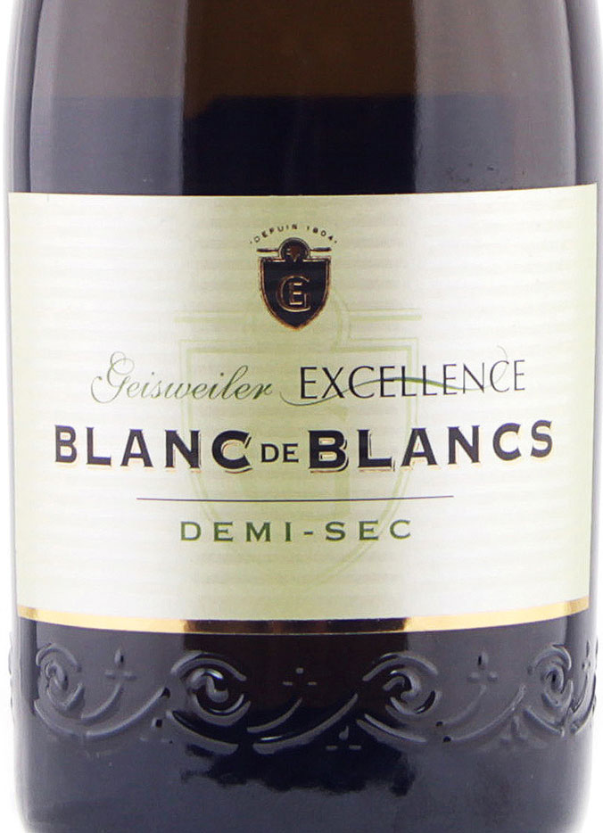 Этикетка Игристое вино Жеизвелер Экселанс Блан де Блан, белое полусухое,  0.75 л