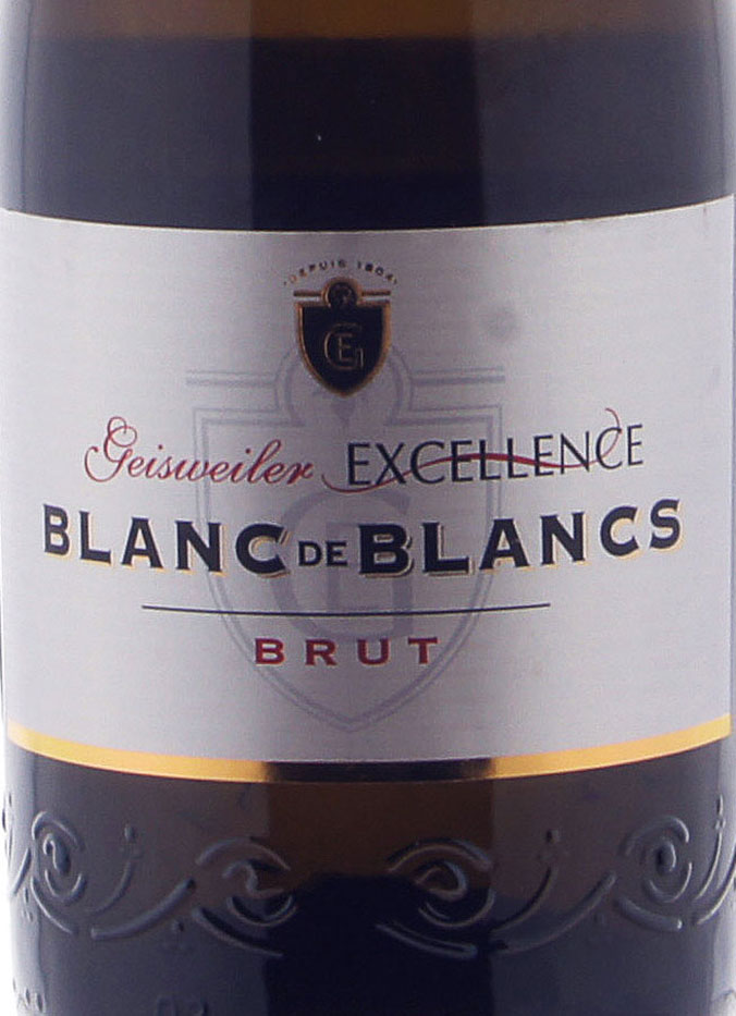 Этикетка Игристое вино Жеизвелер Экселанс Блан де Блан, белое брют, 0.75 л