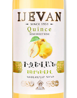 Этикетка Вино фруктовое (плодовое) полусладкое айвовое белое "QUINCE" (Айва)  тов.знак "IJEVAN" 0,75л