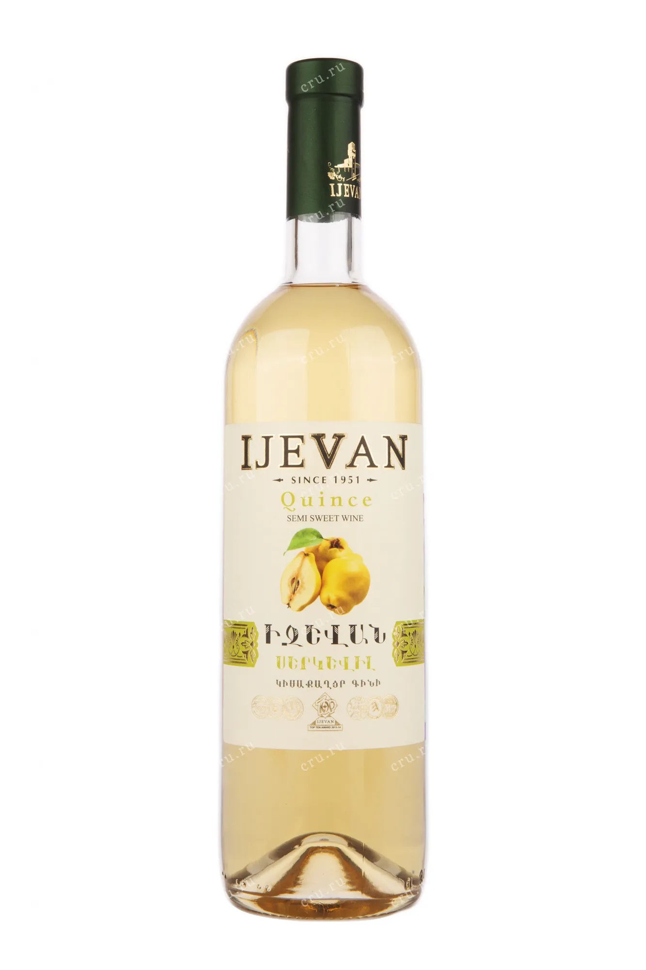 Алкогольная продукция плодовая полусладкая "QUINCE" ("Айва"), товарный знак "IJEVAN", креп 12%, емк 0,75л
