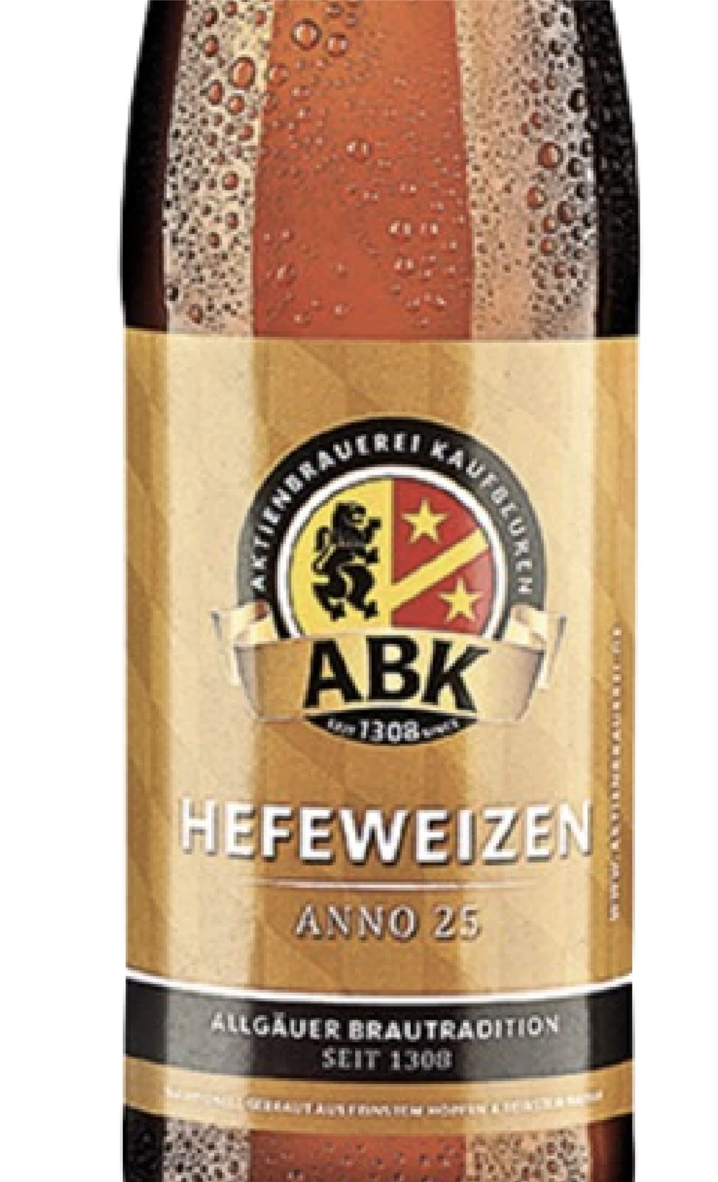 Этикетка Пиво АБК ХЕФЕВАЙЦЕН светл. пшеничное непастеризован. нефильтрован. емк 0,5л с/б алк.5,3%