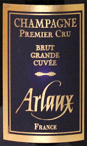 Этикетка Игристое вино выдержанное "Шампань Арло Брют Гран Кюве Премье Крю" брют белое,  креп.12,5%, емк  1,5л п/у