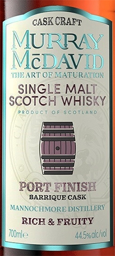 Этикетка Виски шотландский односолодовый "Мюррей МакДэвид Каск Крафт Порт Финиш", креп. 44,5%,  емк 0,7л