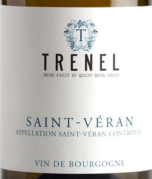 Этикетка Вино сортовое выдержанное "Сен-Веран Тренель" 2022г  сухое белое, креп. 13%,  емк 0,75л