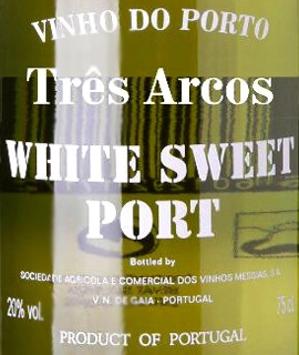 Этикетка Крепленое вино крепкое (портвейн) марочное "Трес Аркуш Уайт Порто" креп 19,5%, емк  0.75л.
