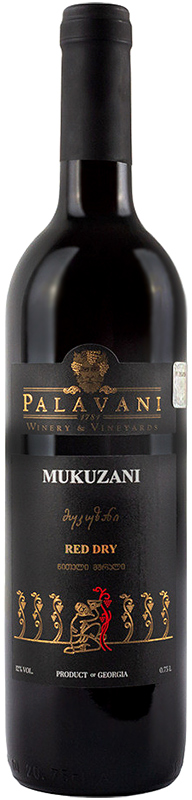 ВИНО ординарное сортовое "Мукузани" красное сухое креп  12%, емк  0.75л.