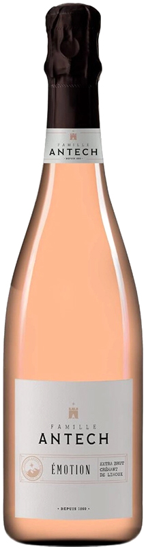 ИГРИСТОЕ ВИНО выдержанное "Креман де Лиму Антеш Розе Эмосьон" брют розовое  креп 12%, емк 0.75л.