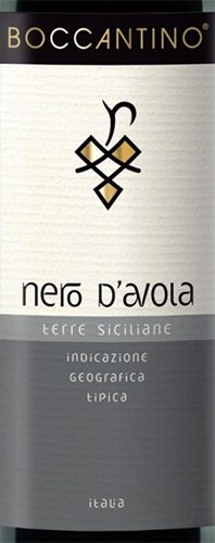 Этикетка ВИНО сортовое ординарное "Боккантино Неро д' Авола Сицилия" 2020г  сухое красное креп 13%, емк 0.75л.