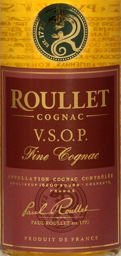 Этикетка КОНЬЯК ординарный четырехлетний "Рулле ВСОП" креп. 40%, емк 0.05л.