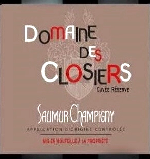 Этикетка ВИНО сортовое ординарное "Сомюр Шампиньи Домен де Клозьер" 2018г  сухое красное  креп 14%, емк 0.75л.