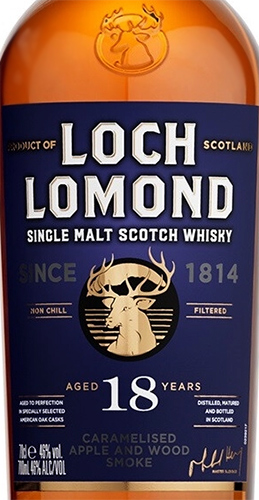 Этикетка ВИСКИ шотландский односолодовый "Лох Ломонд Сингл Молт 18 лет" креп. 46%, емк 0.7л. п/у