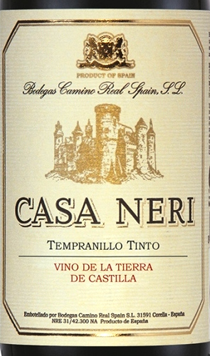 Этикетка ВИНО сортовое ординарное "Каса Нери Темпранильо Тинто"  2020г сухое красное  креп 12,5%, емк 0.187л.
