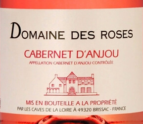 Этикетка ВИНО сортовое ординарное "Каберне д' Анжу. Домен де Роз"2021г  полусладкое розовое креп. 11.5% , емк 0.75л.