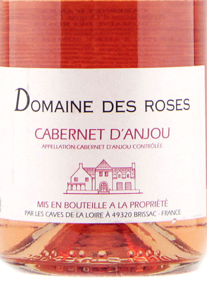 Этикетка Каберне д' Анжу Домен де Роз розовое полусладкое 0,75 л.