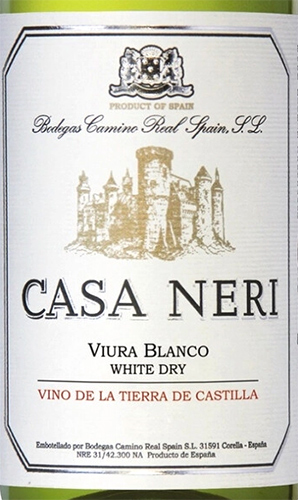 Этикетка ВИНО сортовое ординарное "Каса Нери Виура Бланко" 2021г сухое белое креп 12%, емк  0.187л.