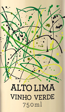 Этикетка ВИНО ординарное "Винье Верде Альту Лима" полусухое белое креп. 9.5% , емк 0.75л.