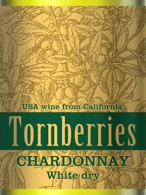 Этикетка Торнберрис Шардоне сухое белое креп. 13% 0.75л.