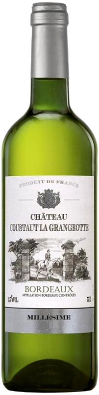 ВИНО ординарное "Шато Кусто ля Гранжот"  2021г сухое белое  креп 7,5%, емк 0.75л.
