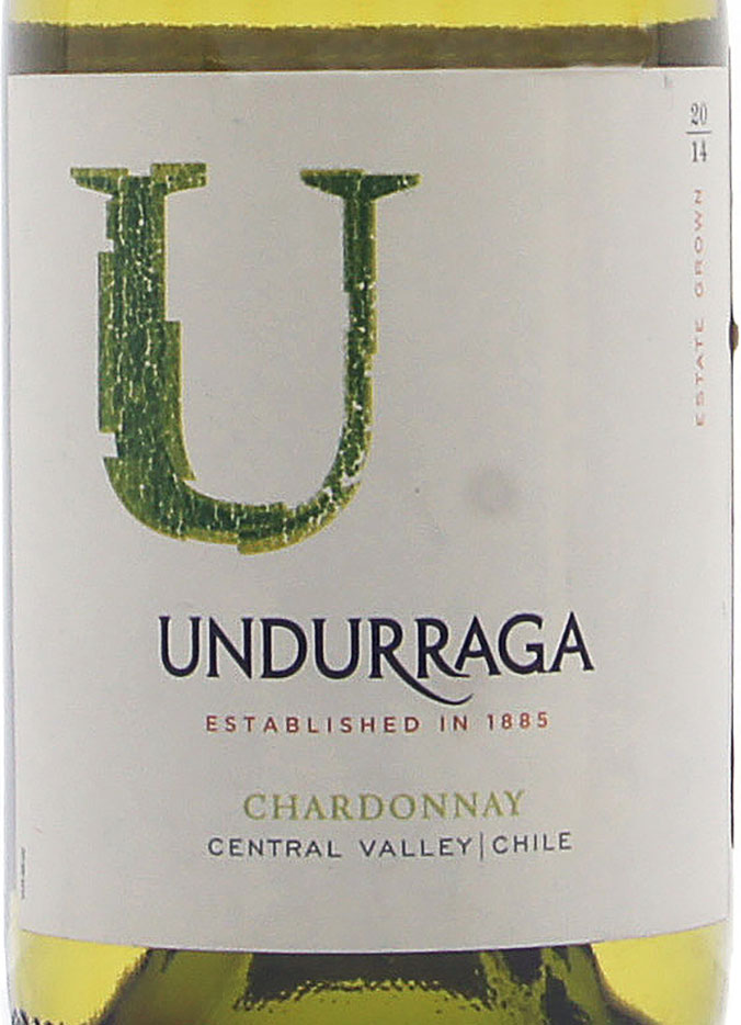 Этикетка Шардоне Ундуррага 2014 г. белое сухое 0,75 л.