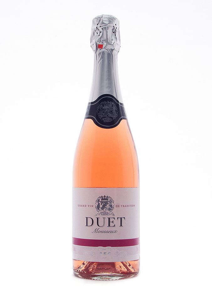 Игристое вино Дуэт, розовое сухое, 0.75 л