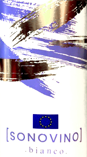 Этикетка Вино столовое  сухое белое СОНОВИНО Бьянко  в упаковке "Бэг-ин-Бокс" креп 11,5%, емк 3л