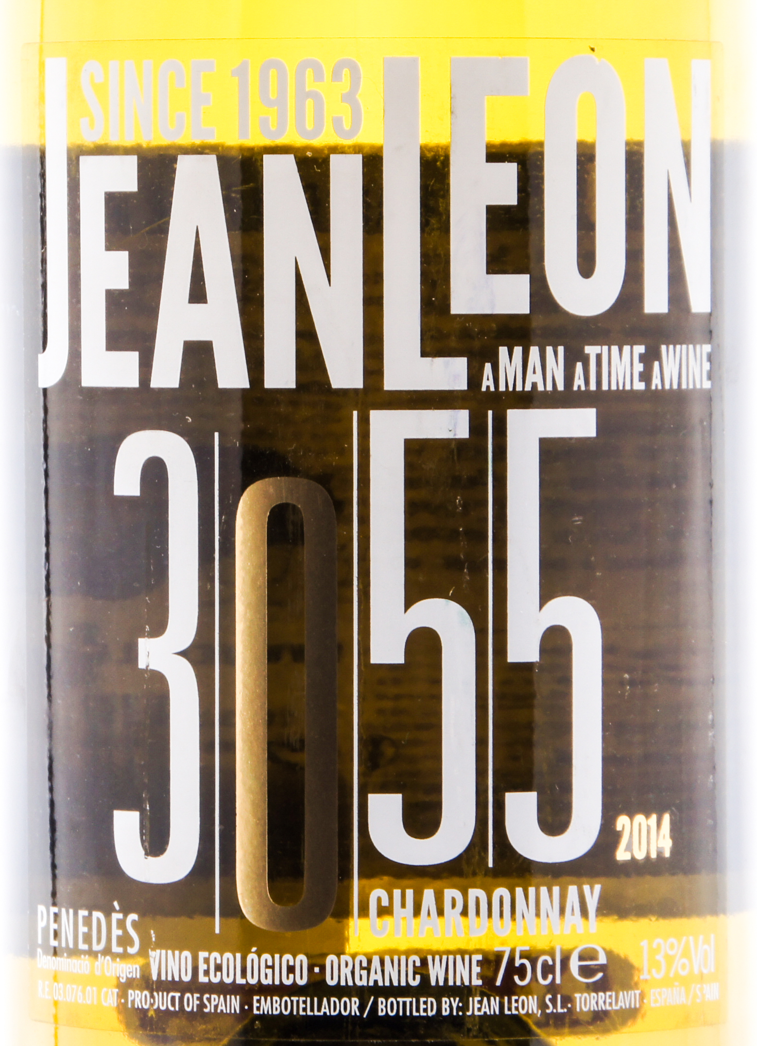 Этикетка Шардоне 3055 Жан Леон 2014 г. белое сухое 0,75 л.