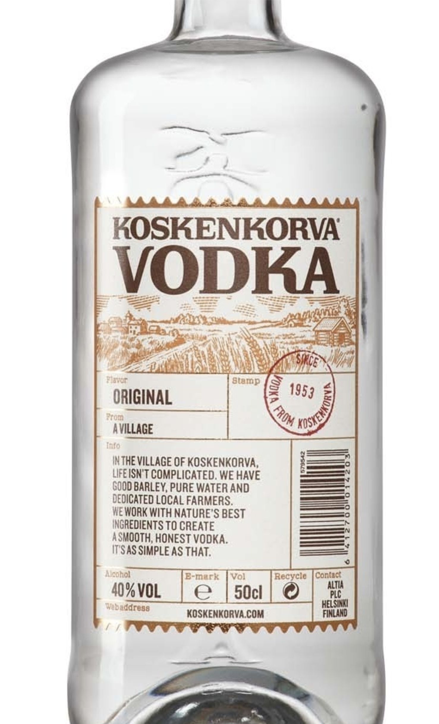Этикетка Водка Коскенкорва, 0.5 л