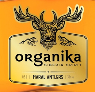 Этикетка Настойка горькая "ОРГАНИКА НА ПАНТАХ МАРАЛА (ORGANIKA BITTER WITH MARAL ANTLERS)" креп 38%, емк 0,5л