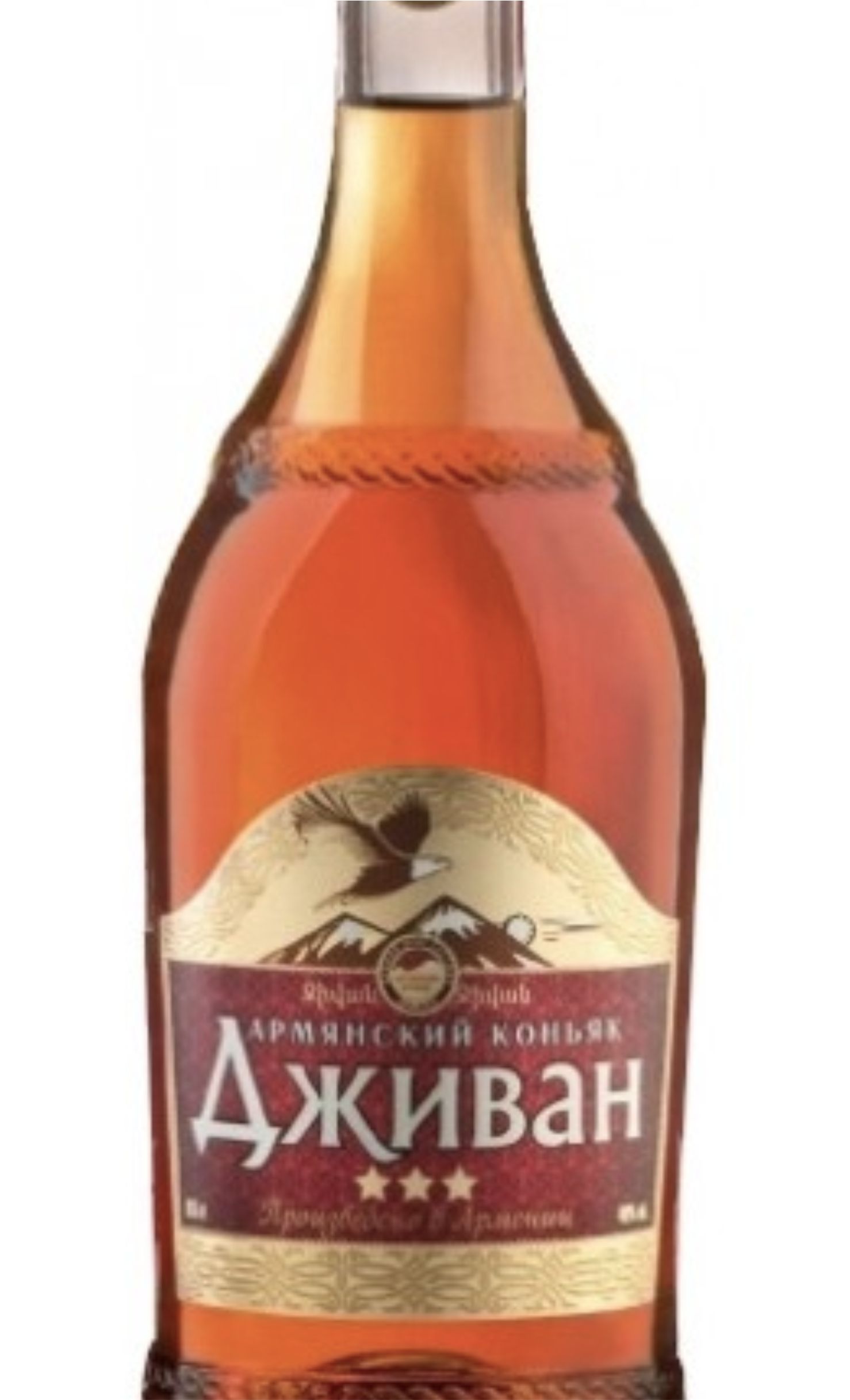 Этикетка Коньяк Дживан 3 звезды, 0.25 л