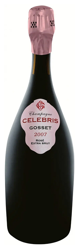 Игристое вино розовое экстра брют "Госсе Селебри Розе"2007г креп 12%,  емк  0,75л п/у