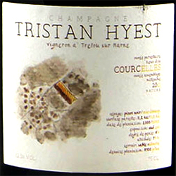 Этикетка Игристое вино белое экстра брют  "Шампань Тристан Йест Курсель Натюр" 2011г креп  12,5%, емк  0,75 л
