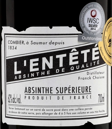 Этикетка АБСЕНТ КОМБЬЕ Абсент Супeриере Л'Энтете спиртной напиток креп  62%, емк 0.7л.