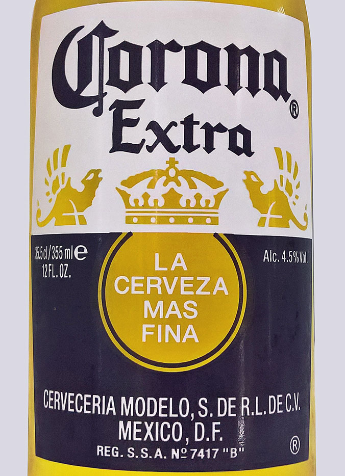 Этикетка Пиво Корона Экстра, светлое, 0,355 л