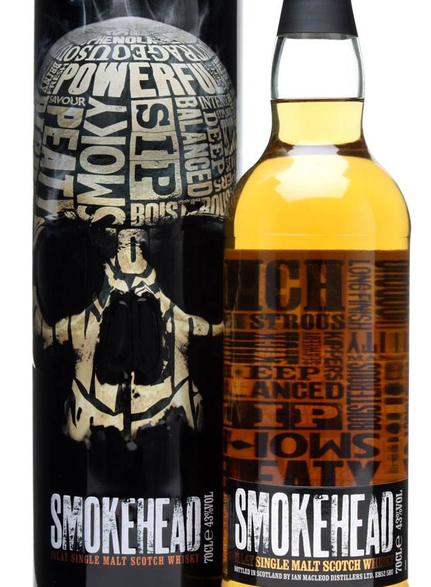 Этикетка Смоукхэд "Whisky Smokehead" 0,7 л, в подарочной упаковке