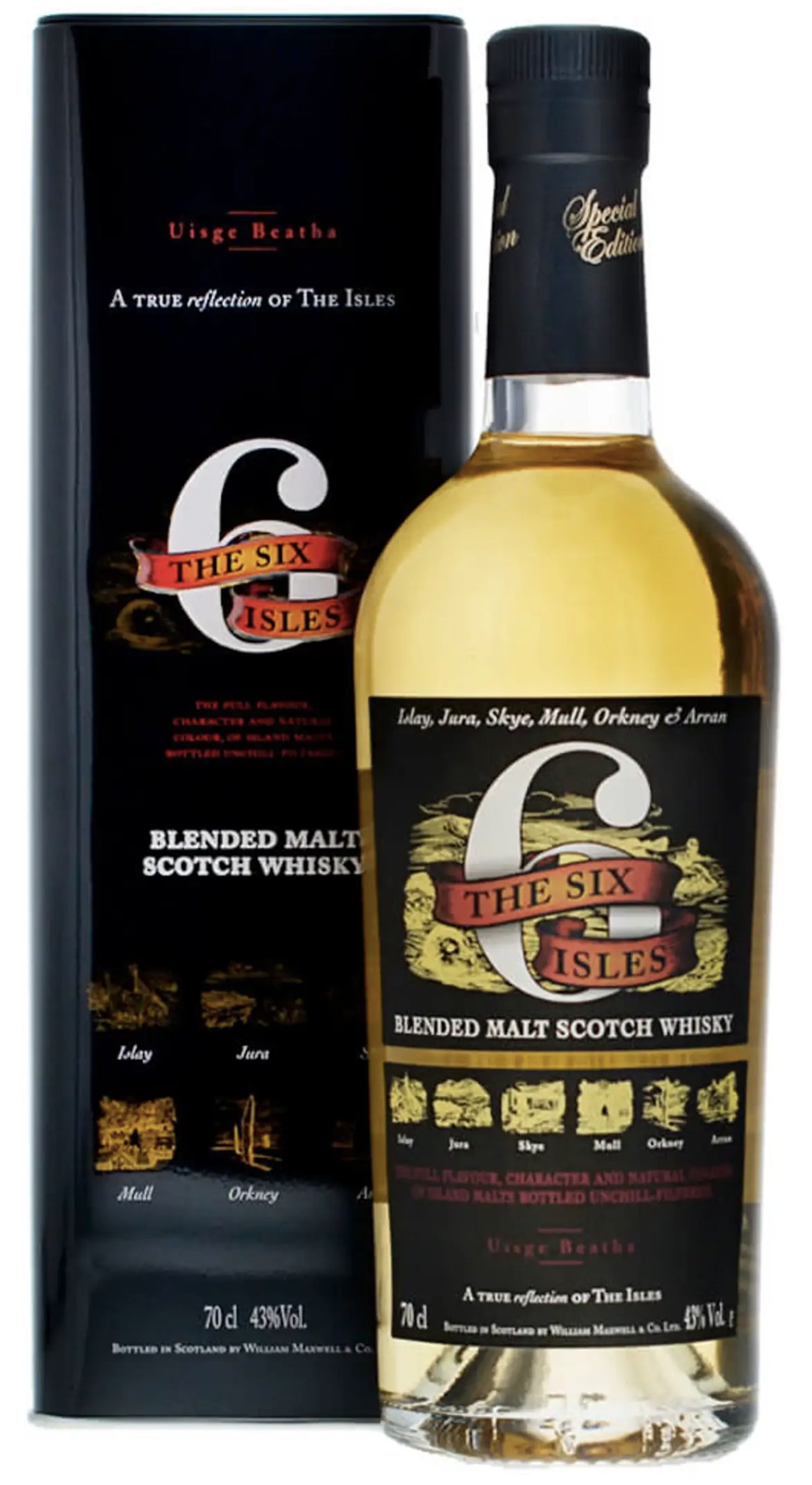 Сикс Айлас/Whisky The Six Isles Blended Malt 0,7 л, в подарочной упаковке