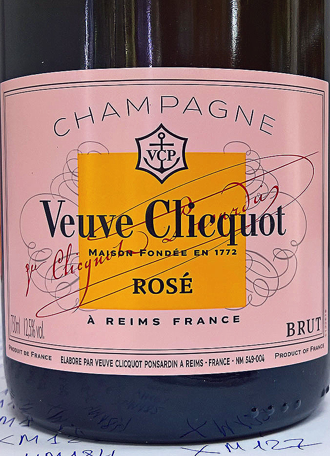 Этикетка Шампанское Вдова Клико Розе, розовое брют, 0.75 л
